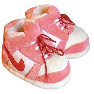 Pink and White Nike Plush Shoes